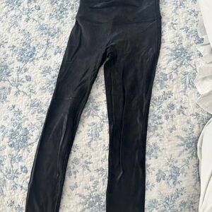 Spanx Faux Leather Black High-Waisted Leggings